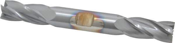 Cleveland - 5/8", 1-3/8" LOC, 5/8" Shank Diam, 5" OAL, 4 Flute, Cobalt Square End Mill - Double End, TiCN Finish, Spiral Flute, 30° Helix, Centercutting, Right Hand Cut, Right Hand Flute, Series HDC-4C - USA Tool & Supply