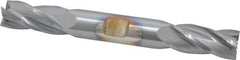 Cleveland - 5/8", 1-3/8" LOC, 5/8" Shank Diam, 5" OAL, 4 Flute, Cobalt Square End Mill - Double End, TiCN Finish, Spiral Flute, 30° Helix, Centercutting, Right Hand Cut, Right Hand Flute, Series HDC-4C - USA Tool & Supply