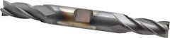 Cleveland - 13/32", 1" LOC, 1/2" Shank Diam, 4-1/2" OAL, 4 Flute, Cobalt Square End Mill - Double End, TiCN Finish, Spiral Flute, 30° Helix, Centercutting, Right Hand Cut, Right Hand Flute, Series HDC-4C - USA Tool & Supply