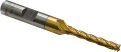 Cleveland - 5/16", 3/4" LOC, 3/8" Shank Diam, 3-1/2" OAL, 4 Flute, Cobalt Square End Mill - Double End, TiN Finish, Spiral Flute, 30° Helix, Centercutting, Right Hand Cut, Right Hand Flute, Series HDC-4C - USA Tool & Supply