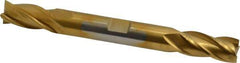 Cleveland - 3/8", 3/4" LOC, 3/8" Shank Diam, 3-1/2" OAL, 4 Flute, Cobalt Square End Mill - Double End, TiN Finish, Spiral Flute, 30° Helix, Centercutting, Right Hand Cut, Right Hand Flute, Series HDC-4C - USA Tool & Supply