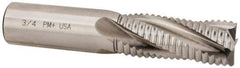 Cleveland - 3/4" Diam, Coarse Pitch, 1-5/8" LOC, 4 Flute Powdered Metal Roughing Square End Mill - Uncoated, 3-7/8" OAL, 3/4" Shank Diam, Single End, 30° Helix - USA Tool & Supply