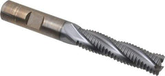 Cleveland - 1/2" Diam, Coarse Pitch, 2" LOC, 4 Flute Powdered Metal Roughing Square End Mill - TiCN Finish, 4" OAL, 1/2" Shank Diam, Single End, 30° Helix - USA Tool & Supply