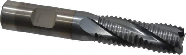 Cleveland - 5/8" Diam, Coarse Pitch, 1-5/8" LOC, 4 Flute Powdered Metal Roughing Square End Mill - TiCN Finish, 3-3/4" OAL, 5/8" Shank Diam, Single End, 30° Helix - USA Tool & Supply