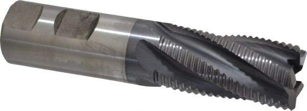 Cleveland - 1" Diam, Coarse Pitch, 2" LOC, 5 Flute Powdered Metal Roughing Square End Mill - TiCN Finish, 4-1/2" OAL, 1" Shank Diam, Single End, 30° Helix - USA Tool & Supply