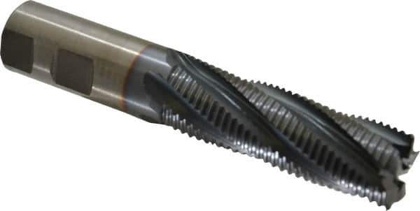 Cleveland - 1" Diam, Coarse Pitch, 3" LOC, 5 Flute Powdered Metal Roughing Square End Mill - TiCN Finish, 5-1/2" OAL, 1" Shank Diam, Single End, 30° Helix - USA Tool & Supply