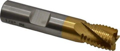 Cleveland - 1/2" Diam, Coarse Pitch, 1/2" LOC, 4 Flute Powdered Metal Roughing Square End Mill - TiN Finish, 2-1/2" OAL, 1/2" Shank Diam, Single End, 30° Helix - USA Tool & Supply