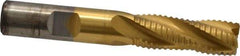 Cleveland - 1/2" Diam, Coarse Pitch, 1-1/4" LOC, 4 Flute Powdered Metal Roughing Square End Mill - TiN Finish, 3-1/4" OAL, 1/2" Shank Diam, Single End, 30° Helix - USA Tool & Supply