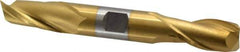 Cleveland - 3/4", 1-5/16" LOC, 3/4" Shank Diam, 5-5/8" OAL, 2 Flute, Cobalt Square End Mill - Double End, TiN Finish, Spiral Flute, 30° Helix, Centercutting, Right Hand Cut, Right Hand Flute, Series HDC-2 - USA Tool & Supply