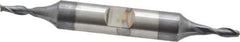 Cleveland - 1/8", 3/8" LOC, 3/8" Shank Diam, 3-1/16" OAL, 2 Flute, Cobalt Square End Mill - Double End, TiCN Finish, Spiral Flute, 30° Helix, Centercutting, Right Hand Cut, Right Hand Flute, Series HDC-2 - USA Tool & Supply