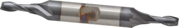 Cleveland - 3/16", 7/16" LOC, 3/8" Shank Diam, 3-1/4" OAL, 2 Flute, Cobalt Square End Mill - Double End, TiCN Finish, Spiral Flute, 30° Helix, Centercutting, Right Hand Cut, Right Hand Flute, Series HDC-2 - USA Tool & Supply
