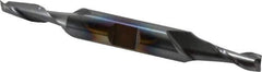 Cleveland - 7/32", 1/2" LOC, 3/8" Shank Diam, 3-1/4" OAL, 2 Flute, Cobalt Square End Mill - Double End, TiCN Finish, Spiral Flute, 30° Helix, Centercutting, Right Hand Cut, Right Hand Flute, Series HDC-2 - USA Tool & Supply
