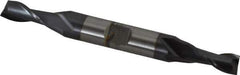 Cleveland - 9/32", 9/16" LOC, 3/8" Shank Diam, 3-3/8" OAL, 2 Flute, Cobalt Square End Mill - Double End, TiCN Finish, Spiral Flute, 30° Helix, Centercutting, Right Hand Cut, Right Hand Flute, Series HDC-2 - USA Tool & Supply