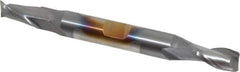 Cleveland - 5/16", 9/16" LOC, 3/8" Shank Diam, 3-1/2" OAL, 2 Flute, Cobalt Square End Mill - Double End, TiCN Finish, Spiral Flute, 30° Helix, Centercutting, Right Hand Cut, Right Hand Flute, Series HDC-2 - USA Tool & Supply