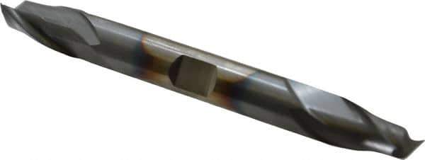 Cleveland - 3/8", 9/16" LOC, 3/8" Shank Diam, 3-1/2" OAL, 2 Flute, Cobalt Square End Mill - Double End, TiCN Finish, Spiral Flute, 30° Helix, Centercutting, Right Hand Cut, Right Hand Flute, Series HDC-2 - USA Tool & Supply