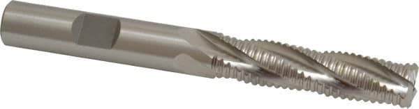 Cleveland - 3/8" Diam, Coarse Pitch, 1-1/2" LOC, 4 Flute Powdered Metal Roughing Square End Mill - Uncoated, 3-1/4" OAL, 3/8" Shank Diam, Single End, 30° Helix - USA Tool & Supply