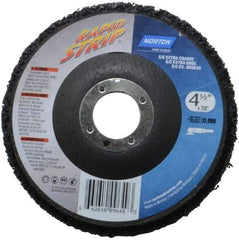 Norton - 4-1/2" Wheel Diam, 1/2" Wheel Thickness, 7/8" Arbor Hole, Type 27 Depressed Center Wheel - Silicon Carbide, 12,000 Max RPM, Compatible with Angle Grinder, Drill, Flexible Shaft Motor & Straight Shaft Grinder - USA Tool & Supply