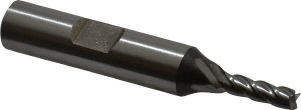 Cleveland - 5/32", 1/2" LOC, 3/8" Shank Diam, 2-3/8" OAL, 4 Flute, Powdered Metal Square End Mill - Single End, Uncoated, Spiral Flute, 37° Helix, Centercutting, Right Hand Cut, Right Hand Flute, Series PM-4 - USA Tool & Supply