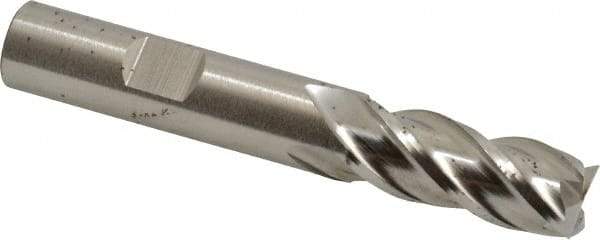 Cleveland - 1/2", 1-1/4" LOC, 1/2" Shank Diam, 3-1/2" OAL, 4 Flute, Powdered Metal Square End Mill - Single End, Uncoated, Spiral Flute, 37° Helix, Centercutting, Right Hand Cut, Right Hand Flute, Series PM-4 - USA Tool & Supply