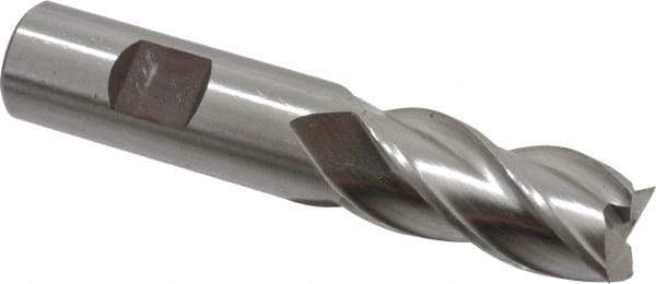 Cleveland - 3/4", 1-5/8" LOC, 3/4" Shank Diam, 3-7/8" OAL, 4 Flute, Powdered Metal Square End Mill - Single End, Uncoated, Spiral Flute, 37° Helix, Centercutting, Right Hand Cut, Right Hand Flute, Series PM-4 - USA Tool & Supply