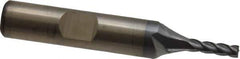 Cleveland - 1/8", 3/8" LOC, 3/8" Shank Diam, 2-5/16" OAL, 4 Flute, Powdered Metal Square End Mill - Single End, TiCN Finish, Spiral Flute, 37° Helix, Centercutting, Right Hand Cut, Right Hand Flute, Series PM-4 - USA Tool & Supply