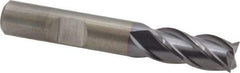 Cleveland - 3/8", 3/4" LOC, 3/8" Shank Diam, 2-1/2" OAL, 4 Flute, Powdered Metal Square End Mill - Single End, TiCN Finish, Spiral Flute, 37° Helix, Centercutting, Right Hand Cut, Right Hand Flute, Series PM-4 - USA Tool & Supply