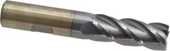 Cleveland - 5/8", 1-5/8" LOC, 5/8" Shank Diam, 3-3/4" OAL, 4 Flute, Powdered Metal Square End Mill - Single End, TiCN Finish, Spiral Flute, 37° Helix, Centercutting, Right Hand Cut, Right Hand Flute, Series PM-4 - USA Tool & Supply