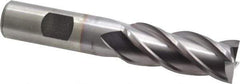 Cleveland - 11/16", 1-5/8" LOC, 5/8" Shank Diam, 3-3/4" OAL, 4 Flute, Powdered Metal Square End Mill - Single End, TiCN Finish, Spiral Flute, 37° Helix, Centercutting, Right Hand Cut, Right Hand Flute, Series PM-4 - USA Tool & Supply