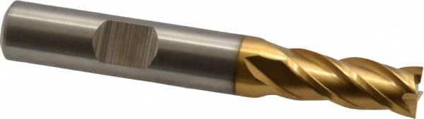 Cleveland - 5/16", 3/4" LOC, 3/8" Shank Diam, 2-1/2" OAL, 4 Flute, Powdered Metal Square End Mill - USA Tool & Supply