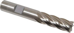 Cleveland - 1/2", 1-1/4" LOC, 1/2" Shank Diam, 3-1/4" OAL, 6 Flute, Cobalt Square End Mill - Single End, Uncoated, Spiral Flute, 30° Helix, Centercutting, Right Hand Cut, Right Hand Flute, Series HGC-4C - USA Tool & Supply