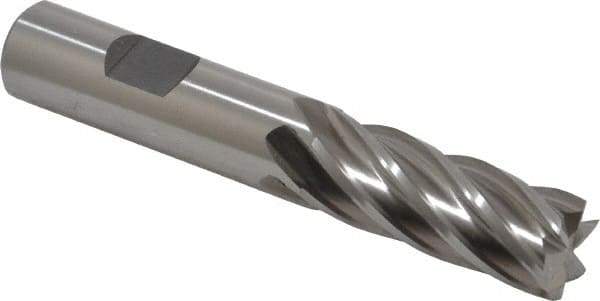 Cleveland - 5/8", 1-5/8" LOC, 5/8" Shank Diam, 3-1/4" OAL, 6 Flute, Cobalt Square End Mill - Single End, Uncoated, Spiral Flute, 30° Helix, Centercutting, Right Hand Cut, Right Hand Flute, Series HGC-4C - USA Tool & Supply