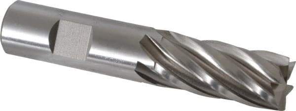 Cleveland - 3/4", 1-5/8" LOC, 3/4" Shank Diam, 3-7/8" OAL, 6 Flute, Cobalt Square End Mill - Single End, Uncoated, Spiral Flute, 30° Helix, Centercutting, Right Hand Cut, Right Hand Flute, Series HGC-4C - USA Tool & Supply