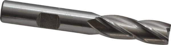 Cleveland - 25/64", 1" LOC, 3/8" Shank Diam, 2-11/16" OAL, 4 Flute, Cobalt Square End Mill - Single End, Uncoated, Spiral Flute, 30° Helix, Centercutting, Right Hand Cut, Right Hand Flute, Series HGC-4C - USA Tool & Supply