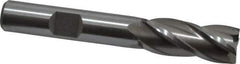 Cleveland - 7/16", 1" LOC, 3/8" Shank Diam, 2-11/16" OAL, 4 Flute, Cobalt Square End Mill - Single End, Uncoated, Spiral Flute, 30° Helix, Centercutting, Right Hand Cut, Right Hand Flute, Series HGC-4C - USA Tool & Supply