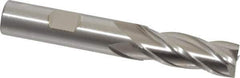 Cleveland - 31/64", 1-1/4" LOC, 1/2" Shank Diam, 3-1/4" OAL, 4 Flute, Cobalt Square End Mill - Single End, Uncoated, Spiral Flute, 30° Helix, Centercutting, Right Hand Cut, Right Hand Flute, Series HGC-4C - USA Tool & Supply
