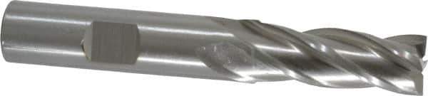 Cleveland - 15/32", 1-1/4" LOC, 1/2" Shank Diam, 3-1/4" OAL, 4 Flute, Cobalt Square End Mill - Single End, Uncoated, Spiral Flute, 30° Helix, Centercutting, Right Hand Cut, Right Hand Flute, Series HGC-4C - USA Tool & Supply