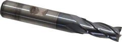 Cleveland - 5/16", 3/4" LOC, 3/8" Shank Diam, 2-1/2" OAL, 4 Flute, Cobalt Square End Mill - Single End, TiCN Finish, Spiral Flute, 30° Helix, Centercutting, Right Hand Cut, Right Hand Flute, Series HGC-4C - USA Tool & Supply