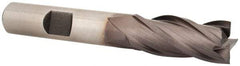Cleveland - 7/16", 1" LOC, 3/8" Shank Diam, 2-11/16" OAL, 4 Flute, Cobalt Square End Mill - Single End, TiCN Finish, Spiral Flute, 30° Helix, Centercutting, Right Hand Cut, Right Hand Flute, Series HGC-4C - USA Tool & Supply