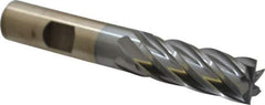 Cleveland - 1/2", 1-1/4" LOC, 1/2" Shank Diam, 3-1/4" OAL, 6 Flute, Cobalt Square End Mill - Single End, TiCN Finish, Spiral Flute, 30° Helix, Centercutting, Right Hand Cut, Right Hand Flute, Series HGC-4C - USA Tool & Supply