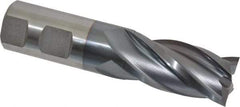 Cleveland - 1", 2" LOC, 1" Shank Diam, 4-1/2" OAL, 4 Flute, Cobalt Square End Mill - Single End, TiCN Finish, Spiral Flute, 30° Helix, Centercutting, Right Hand Cut, Right Hand Flute, Series HGC-4C - USA Tool & Supply