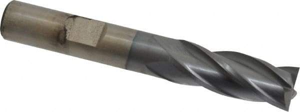 Cleveland - 13/32", 1" LOC, 3/8" Shank Diam, 2-11/16" OAL, 4 Flute, Cobalt Square End Mill - Single End, TiCN Finish, Spiral Flute, 30° Helix, Centercutting, Right Hand Cut, Right Hand Flute, Series HGC-4C - USA Tool & Supply