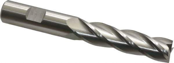 Cleveland - 5/8", 2-1/2" LOC, 5/8" Shank Diam, 4-5/8" OAL, 4 Flute, Cobalt Square End Mill - Single End, Uncoated, Spiral Flute, 30° Helix, Centercutting, Right Hand Cut, Right Hand Flute, Series HGC-4C - USA Tool & Supply