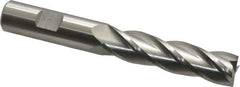 Cleveland - 5/8", 2-1/2" LOC, 5/8" Shank Diam, 4-5/8" OAL, 4 Flute, Cobalt Square End Mill - Single End, Uncoated, Spiral Flute, 30° Helix, Centercutting, Right Hand Cut, Right Hand Flute, Series HGC-4C - USA Tool & Supply