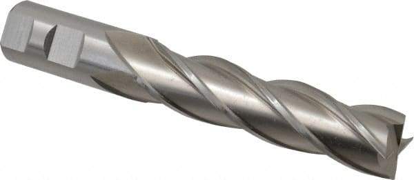 Cleveland - 1", 4" LOC, 1" Shank Diam, 6-1/2" OAL, 4 Flute, Cobalt Square End Mill - Single End, Uncoated, Spiral Flute, 30° Helix, Centercutting, Right Hand Cut, Right Hand Flute, Series HGC-4C - USA Tool & Supply