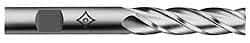 Cleveland - 1", 4" LOC, 1" Shank Diam, 6-1/2" OAL, 6 Flute, Cobalt Square End Mill - Single End, TiN Finish, Spiral Flute, 30° Helix, Centercutting, Right Hand Cut, Right Hand Flute, Series HGC-4C - USA Tool & Supply