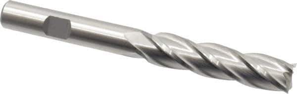 Cleveland - 7/16", 1-3/4" LOC, 3/8" Shank Diam, 3-3/4" OAL, 4 Flute, Cobalt Square End Mill - Single End, Uncoated, Spiral Flute, 30° Helix, Centercutting, Right Hand Cut, Right Hand Flute, Series HGC-4C - USA Tool & Supply