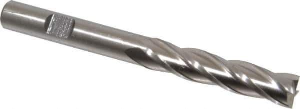 Cleveland - 13/32", 1-3/4" LOC, 3/8" Shank Diam, 3-3/4" OAL, 4 Flute, Cobalt Square End Mill - Single End, Uncoated, Spiral Flute, 30° Helix, Centercutting, Right Hand Cut, Right Hand Flute, Series HGC-4C - USA Tool & Supply