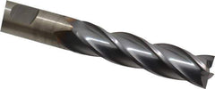 Cleveland - 5/8", 2-1/2" LOC, 5/8" Shank Diam, 4-5/8" OAL, 4 Flute, Cobalt Square End Mill - Single End, TiCN Finish, Spiral Flute, 30° Helix, Centercutting, Right Hand Cut, Right Hand Flute, Series HGC-4C - USA Tool & Supply