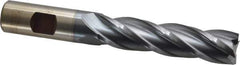 Cleveland - 3/4", 3" LOC, 3/4" Shank Diam, 5-1/4" OAL, 4 Flute, Cobalt Square End Mill - Single End, TiCN Finish, Spiral Flute, 30° Helix, Centercutting, Right Hand Cut, Right Hand Flute, Series HGC-4C - USA Tool & Supply