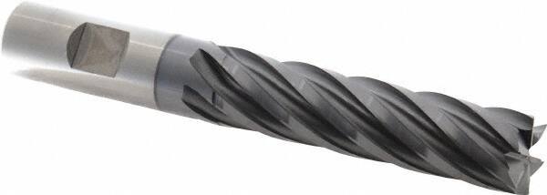 Cleveland - 3/4", 3" LOC, 3/4" Shank Diam, 5-1/4" OAL, 6 Flute, Cobalt Square End Mill - Single End, TiCN Finish, Spiral Flute, 30° Helix, Centercutting, Right Hand Cut, Right Hand Flute, Series HGC-4C - USA Tool & Supply